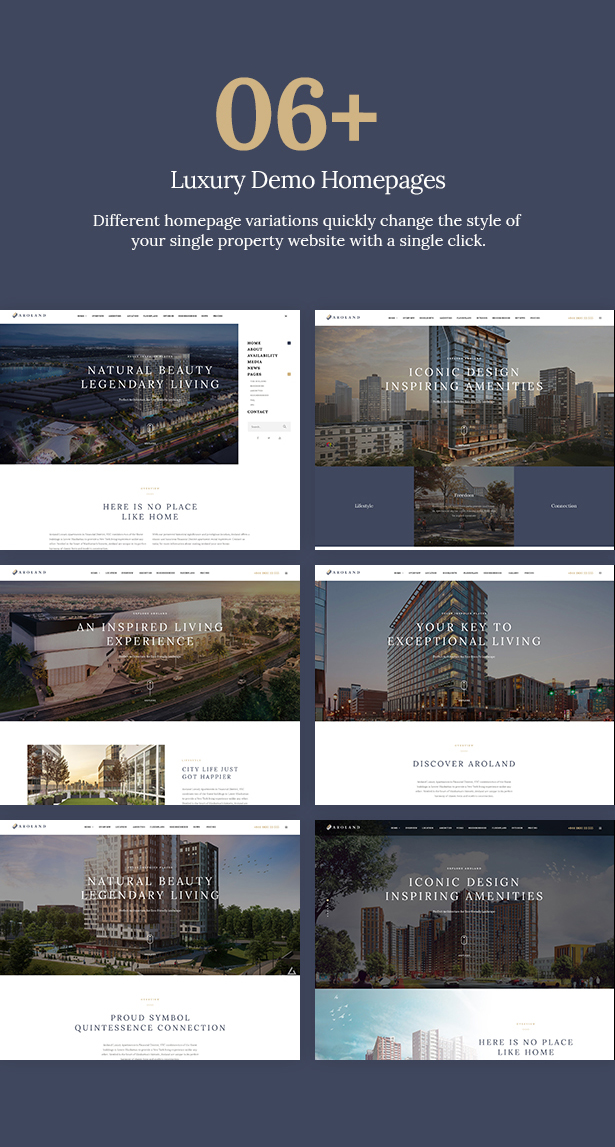 Aroland is a Single Property Landing Page
