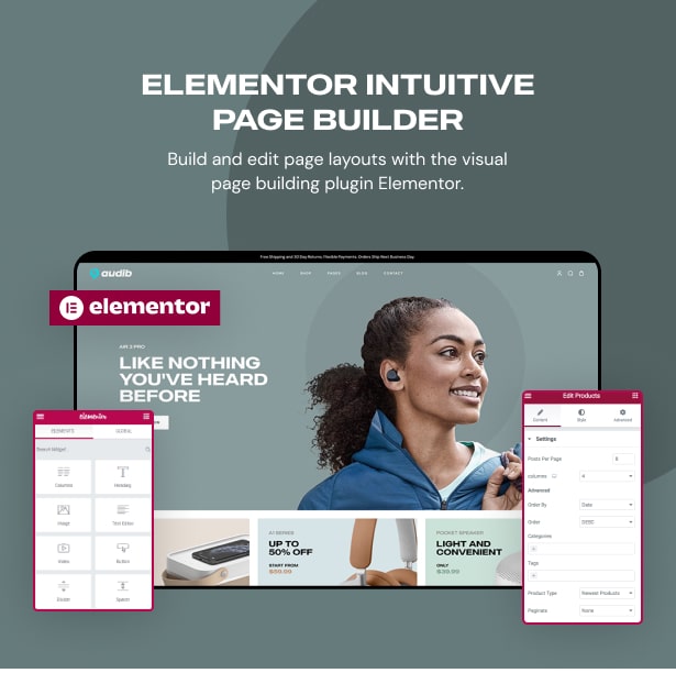 Audib - Audio Store WooCommerce Theme Elementor Page Builder