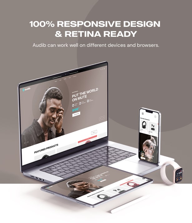 Audib - Audio Store WooCommerce Theme Responsive Design & Retina Ready
