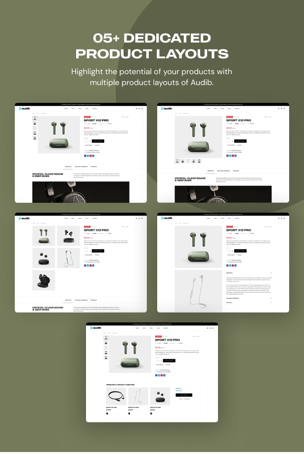 Audib - Audio Store WooCommerce Theme Product Layouts