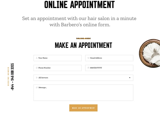 Barbero - Hair Salon & Barbershop WordPress Theme - Online Appointment Booking