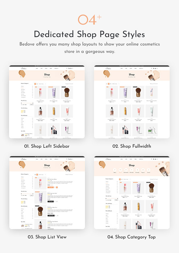 Bedove - Beauty & Cosmetics Shop WordPress Theme