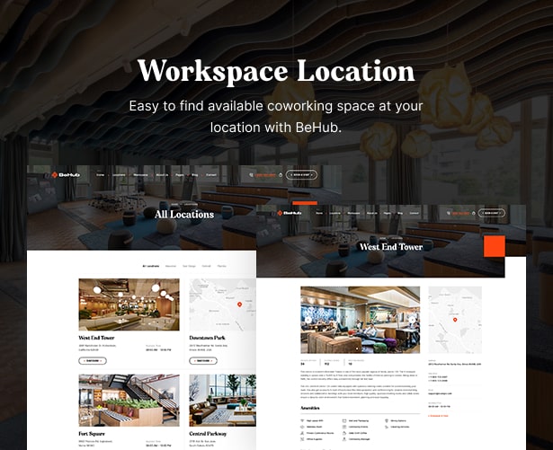 BeHub - Coworking Space WordPress Theme Workspace Location
