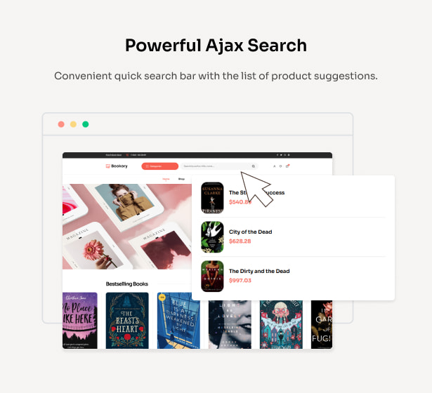 Bookory - Bookstore WordPress Theme - Ajax Search
