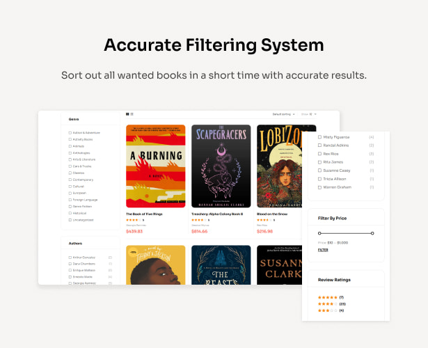 Bookory - Book store WordPress Theme - Filtering System