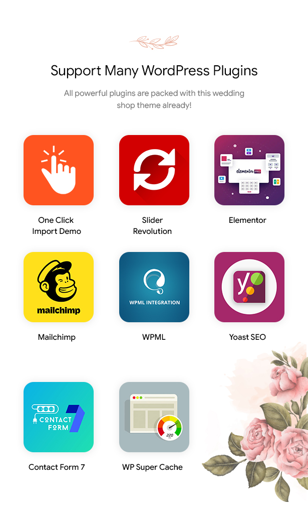Bridey - Bridal Store WooCommerce WordPress Theme - Various WordPress Plugins Support
