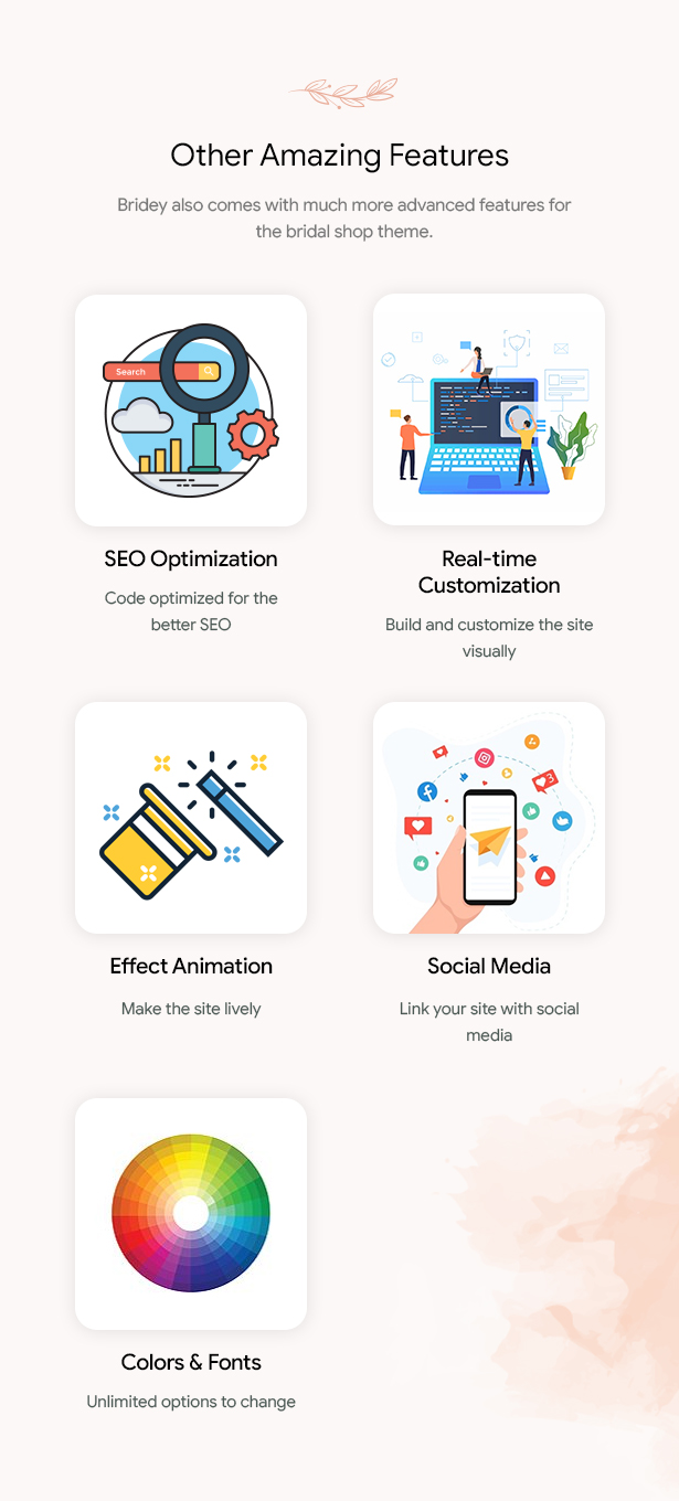 Bridey - Bridal Store WooCommerce WordPress Theme - More Awesome Features