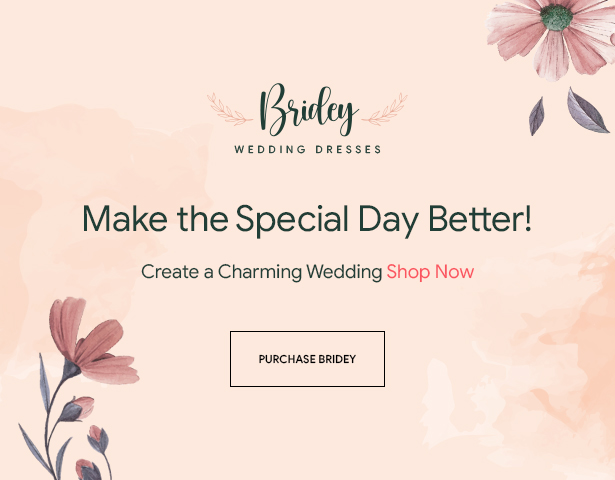 Bridey - Best Bridal Store WooCommerce WordPress Theme