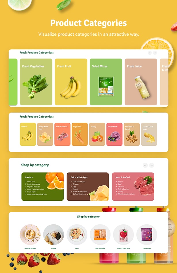 Ecolive - Organic Food WooCommerce WordPress Theme - Stunning Product Categories