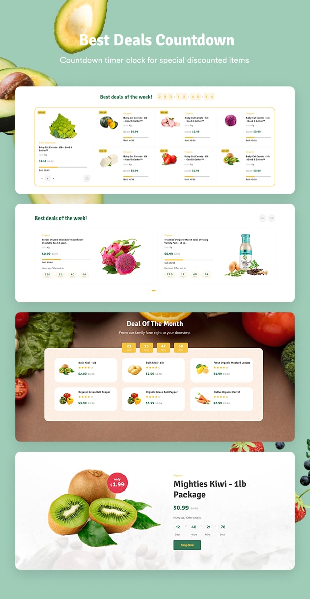 Ecolive - Organic Food WooCommerce WordPress Theme - Best Deals Countdown