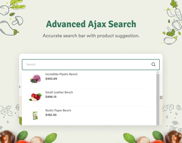 Ecolive - Organic Food WooCommerce WordPress Theme - Advanced Ajax Search