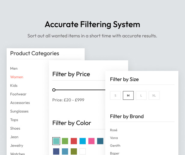 Fashion WooCommerce WordPress Theme - Filtering System