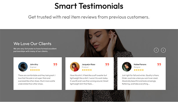 Fashion WooCommerce WordPress Theme- Customers' Reviews