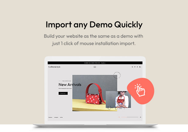 Fashion WooCommerce WordPress Theme - Fashion Theme 1 click Installation