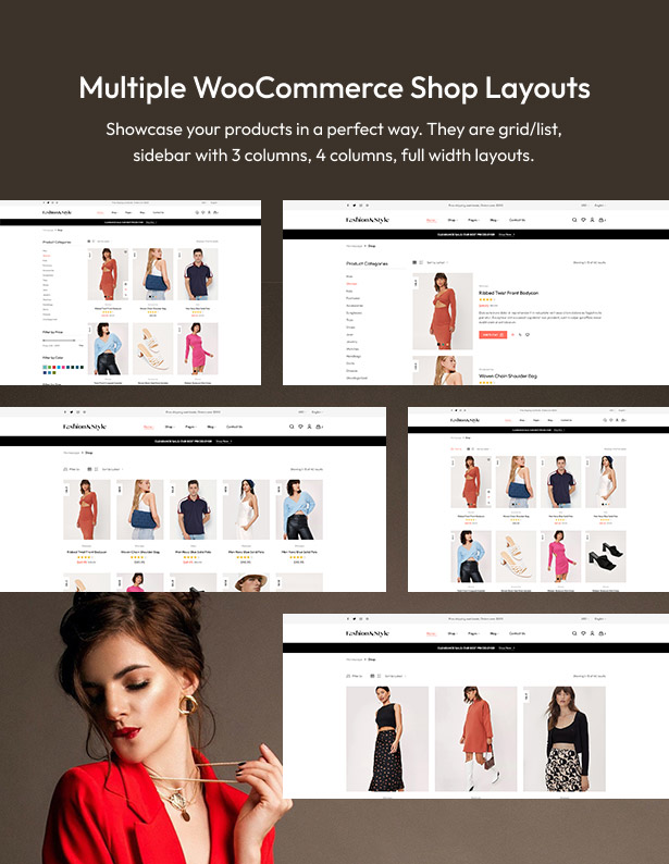 Fashion WooCommerce WordPress Theme - WooCommerce Shop Layouts