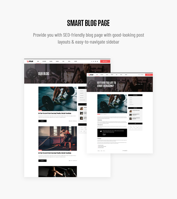 Fitlap - fitness blog wordpress theme - Awesome Blog Page