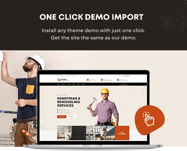 home repair WordPress theme 1 click installation