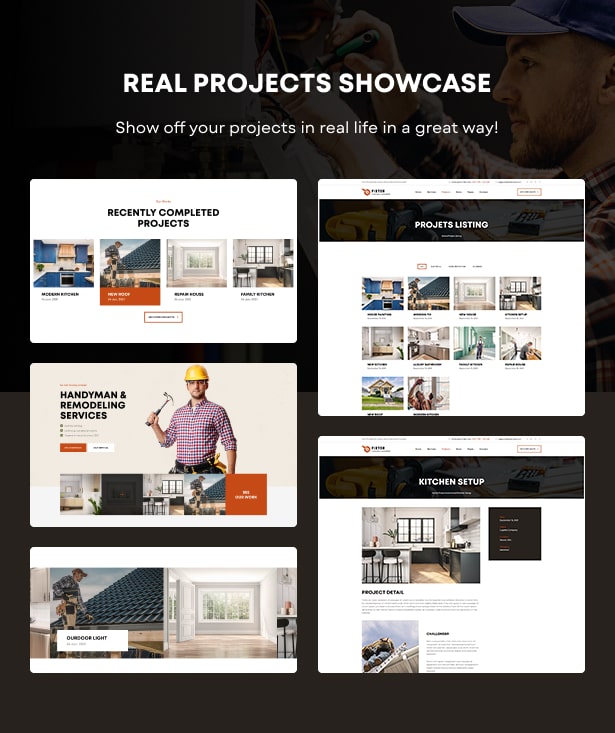 projects showcase home repair WordPress theme