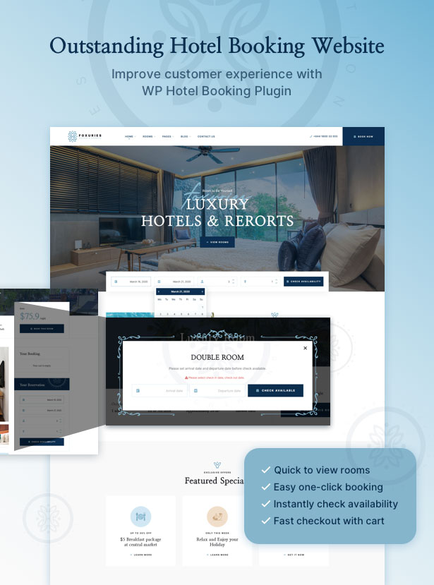 Foxuries - Resort & Hotel WordPress Theme