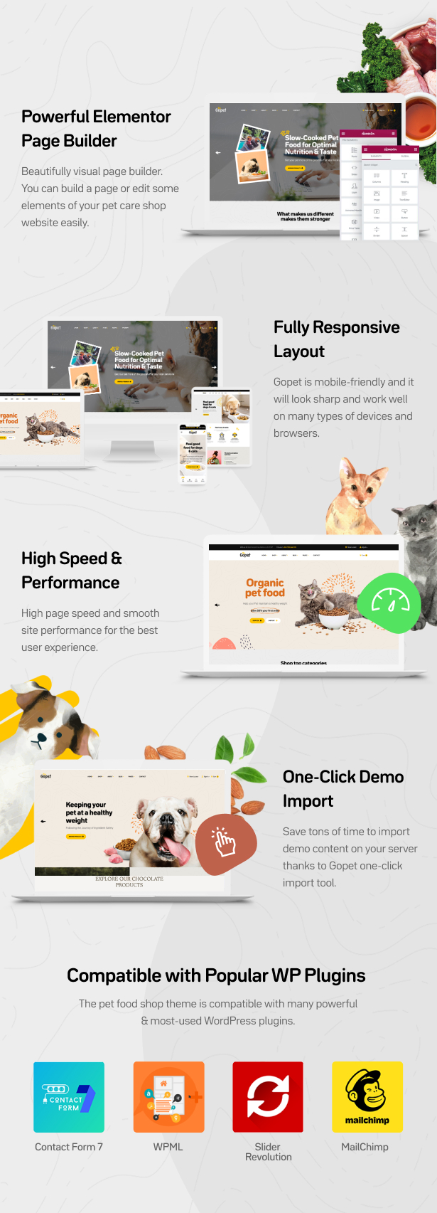 Gopet - Pet Food WooCommerce WordPress Theme - Core Features