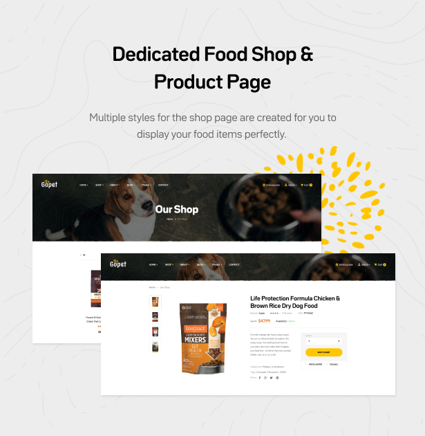 Gopet - Pet Food WooCommerce WordPress Theme - Dedicated Food Shop & Product Page