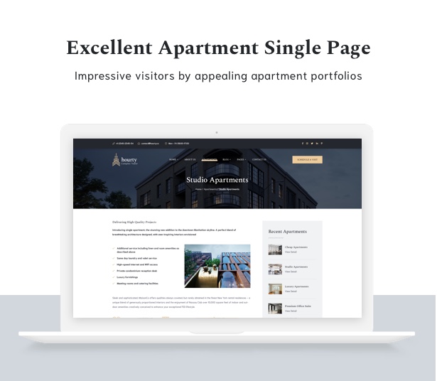 Hourty - Single Property WordPress Theme