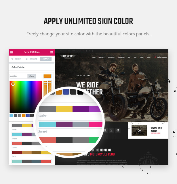 Lex Rider is a fully responsive Biker & Motorcycle WordPress Theme