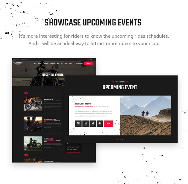 Lex Rider is a fully responsive Biker & Motorcycle WordPress Theme