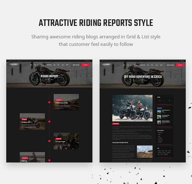 Lex Rider is a fully responsive Biker & Motorcycle WordPress Theme