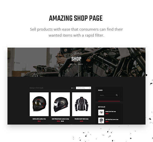 Lex Rider is a fully responsive Biker & Motorcycle WordPress Theme