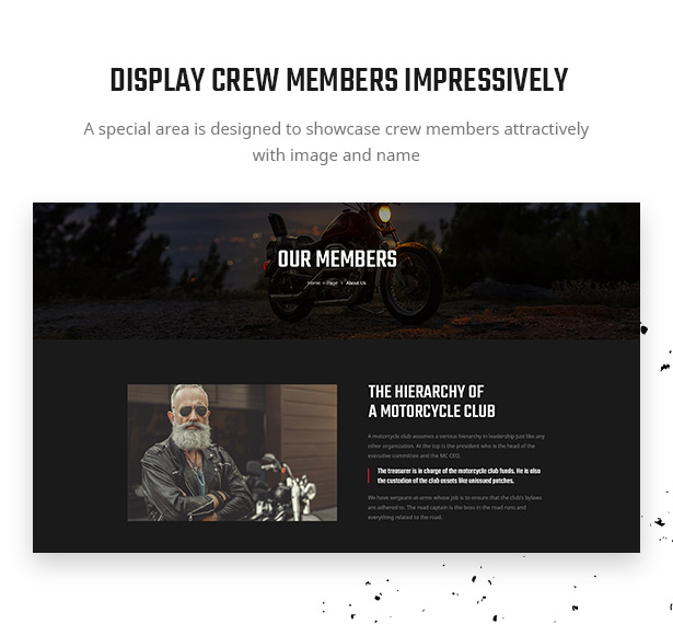 Lex Rider is a fully responsive Biker & Motorcycle WordPress Theme