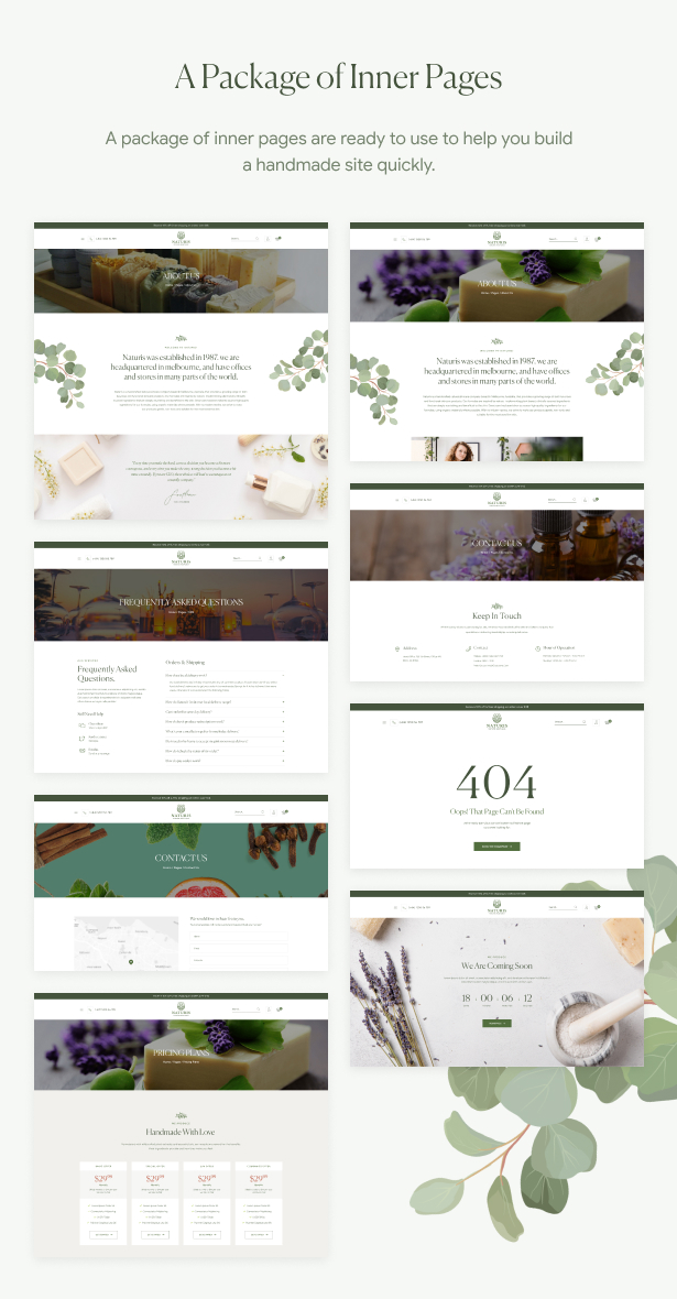 Naturis - Handmade WooCommerce WordPress Theme - Inner Pages