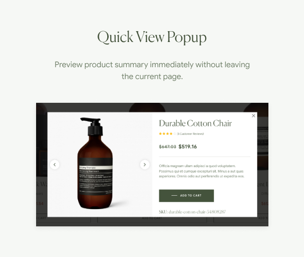 Naturis - Handmade WooCommerce WordPress Theme - Quick View Popup