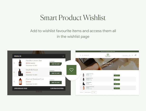 Naturis - Handmade WooCommerce WordPress Theme - Smart Product Wishlist