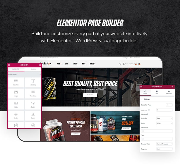 Nutritix - Supplement nutrition WooCommerce Theme elementor