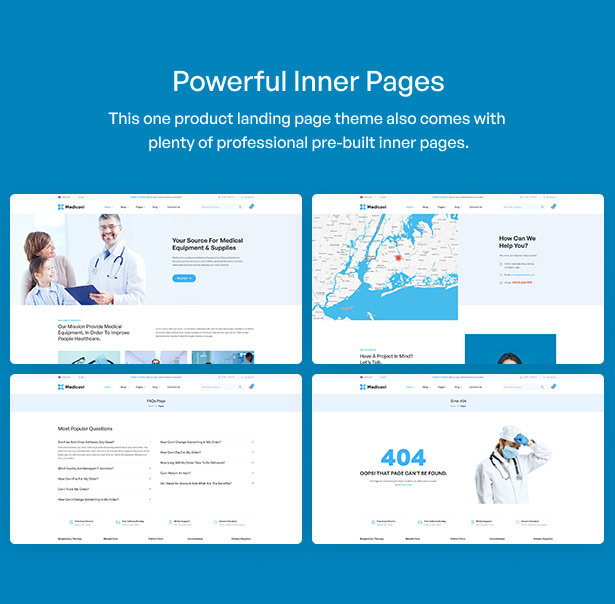Pharmacy WordPress Theme Inner Pages