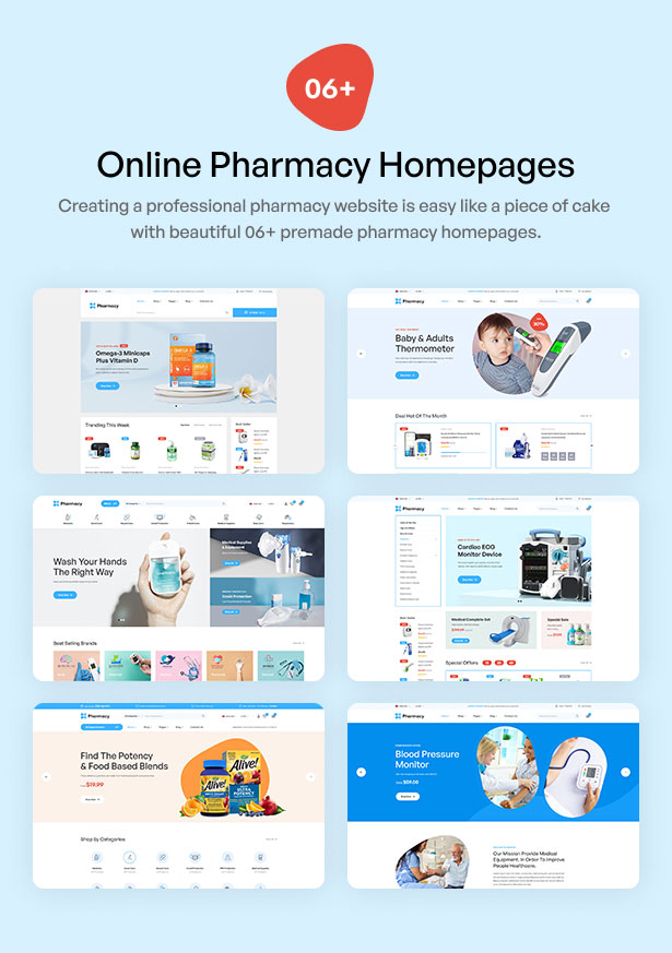 Pharmacy WordPress Theme Homepages Online