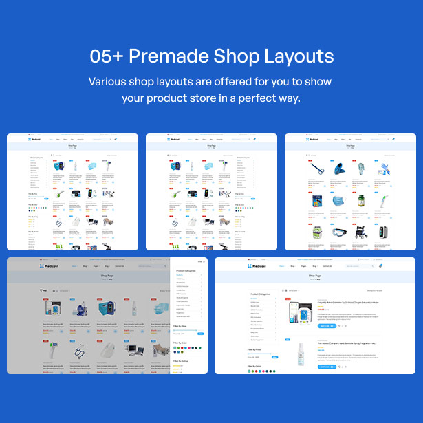 Pharmacy WordPress Theme Shop Layouts