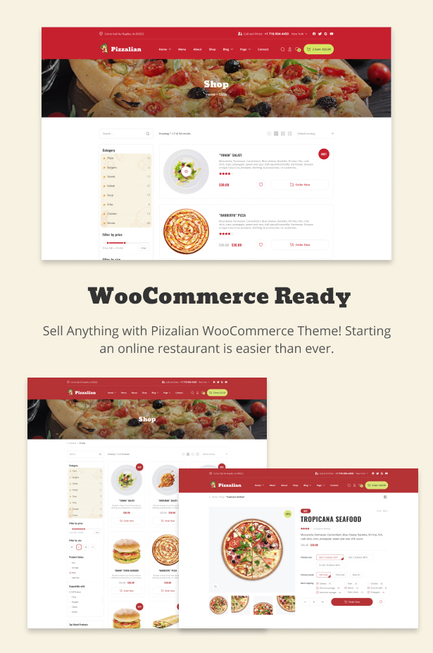 Piizalian - Fast Food Restaurant WooCommerce Theme