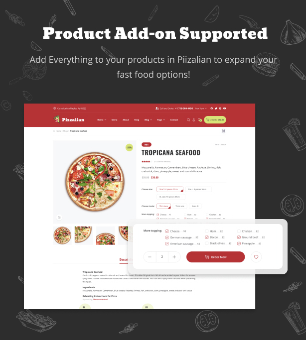 Piizalian - Fast Food Restaurant WooCommerce Theme