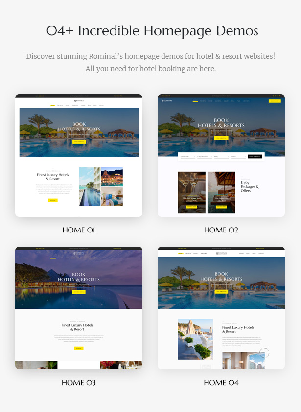 Rominal - Hotel Booking WordPress Theme