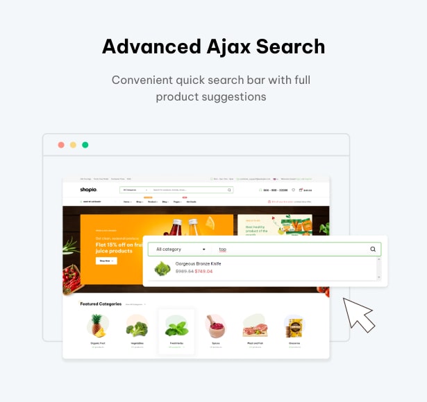Shopio Multipurpose WordPress Theme Ajax Search