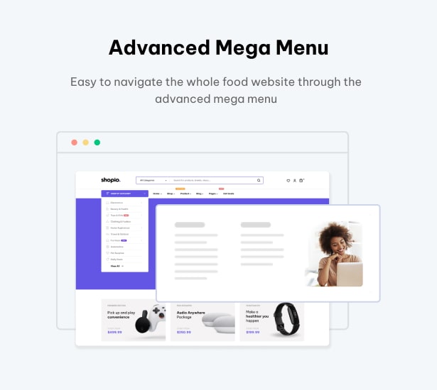 Shopio Multipurpose WordPress Theme Mega Menu