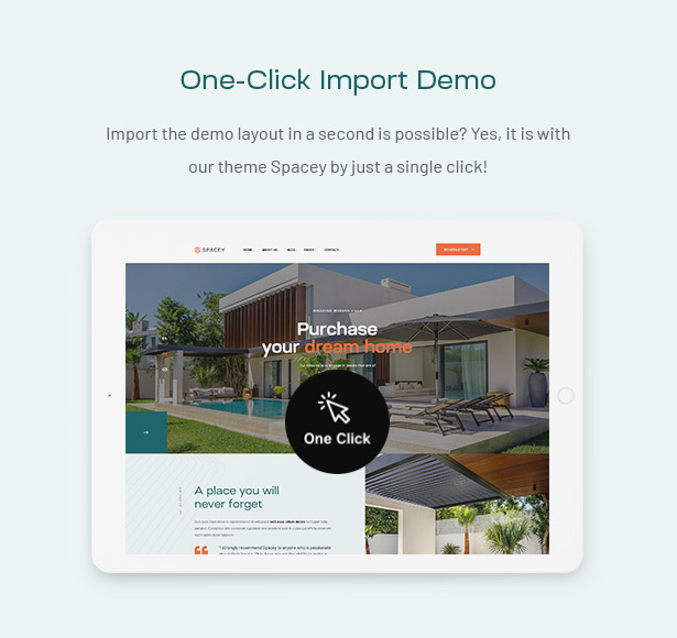 Spacey - Single Property WordPress Theme