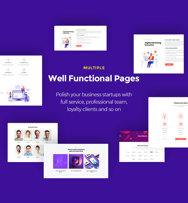 Multiple Functional Pages Startor Startup Business WordPress Theme