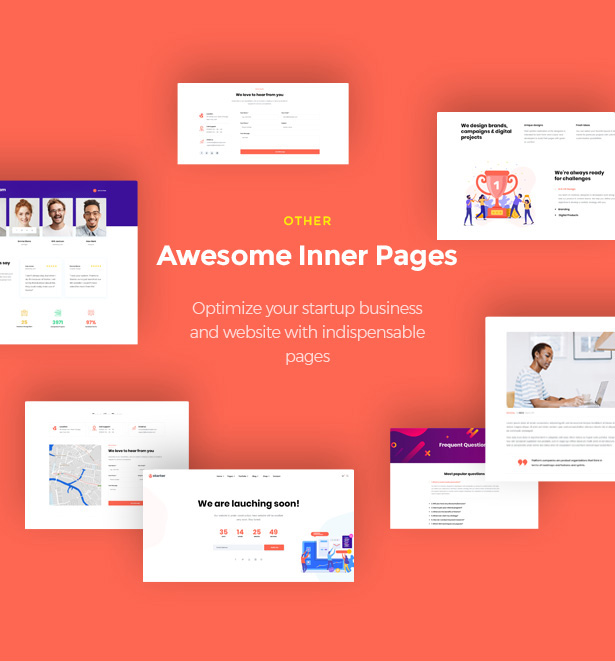 Awesome Inner Pages Startor Startup Business WordPress Theme