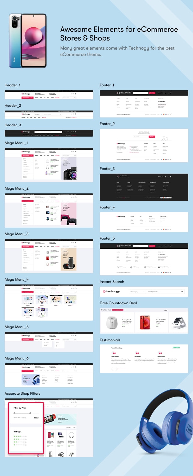 Technocy - Electronics Store WooCommerce Theme - eCommerce elements