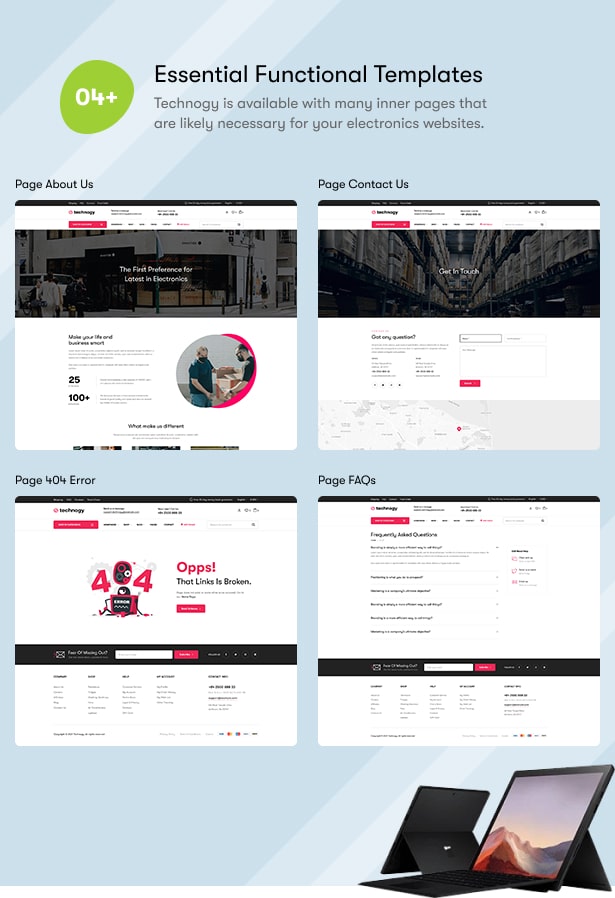 Technocy - Electronics Store WooCommerce Theme - Inner Pages