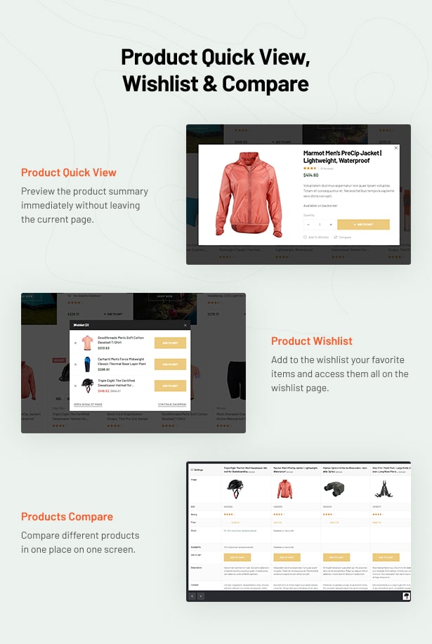 Trekky Outdoor Gear WooCommerce Theme QuickView Wishlist compare