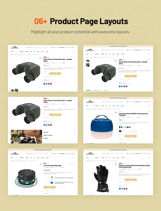 Trekky Outdoor Gear WooCommerce Theme product pages